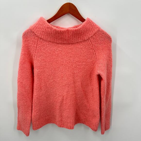 ANTHROPOLOGIE Moth Mock Neck Pink Alpaca Wool Blend Pink Sweater // XS - Picture 2 of 8